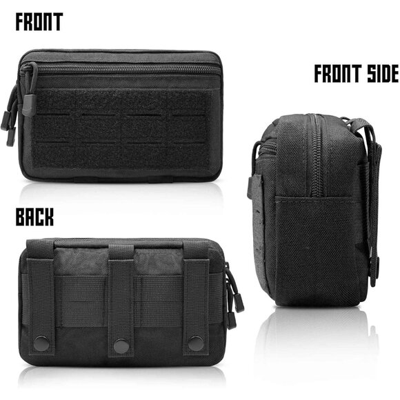 Durable MOLLE Utility Pouches - 2 Pack Tactical Organizers with Zipper Closure - Picture 2 of 10